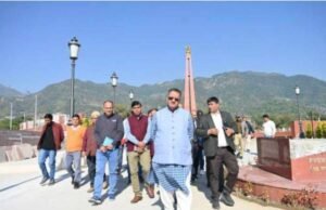 सैनिक कल्याण मंत्री गणेश जोशी ने सैन्यधाम के निर्माण कार्यों का किया निरीक्षण।