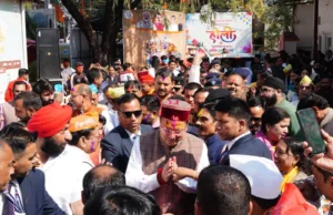 मुख्यमंत्री पुष्कर सिंह धामी की मौजूदगी में प्रदेश कार्यालय में धूमधाम से मनाया गया होली मिलन समारोह