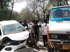 ऋषिकेश-देहरादून हाईवे पर टायर फटने से तीन कारों की टक्कर, सभी सुरक्षित