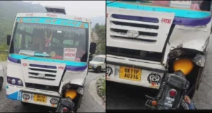 देवप्रयाग में भीषण सड़क हादसा: बस से आमने-सामने भिड़ी बुलेट, युवक की मौके पर मौत, दूसरा गंभीर घायल