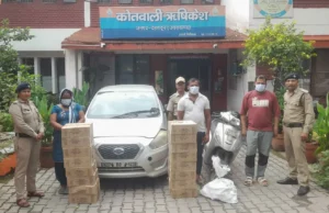 ऋषिकेश में अवैध शराब की बड़ी खेप पकड़ी गई, महिला सहित 3 तस्कर दबोचे, कार और स्कूटी सीज