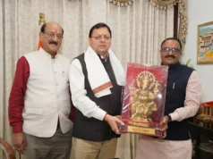 मुख्यमंत्री धामी से मध्य प्रदेश के कैबिनेट मंत्री राकेश शुक्ला ने की शिष्टाचार भेंट