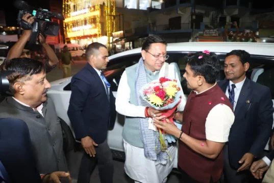 विधानसभा सत्र के सफल संचालन के बाद ऋषिकेश पहुँचे माननीय मुख्यमंत्री महोदय का नटराज चौक पर भव्य स्वागत
